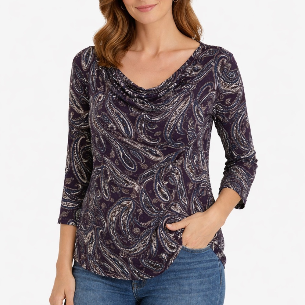MICHAEL KORS grafic Relaxed Blouse with Three-Quarter Sleeves